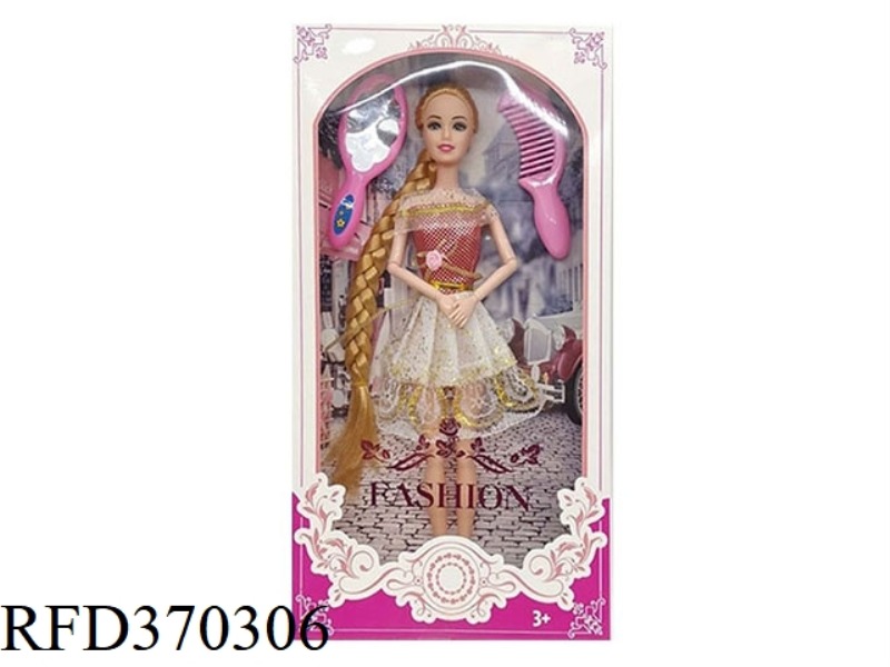 11.5 INCH 9 JOINT SOLID BODY BARBIE WITH DRESSING ACCESSORIES