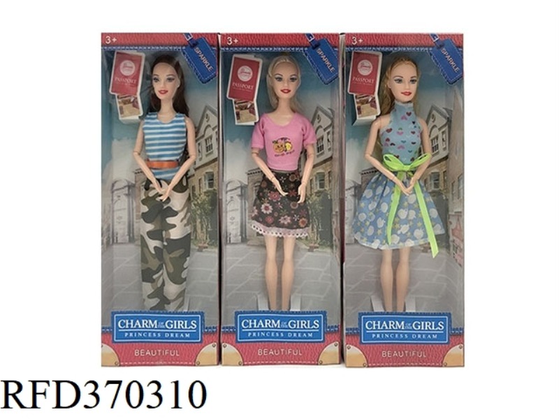 9-JOINT 11.5-INCH SOLID BARBIE DISPLAY BOX 3 ASSORTED