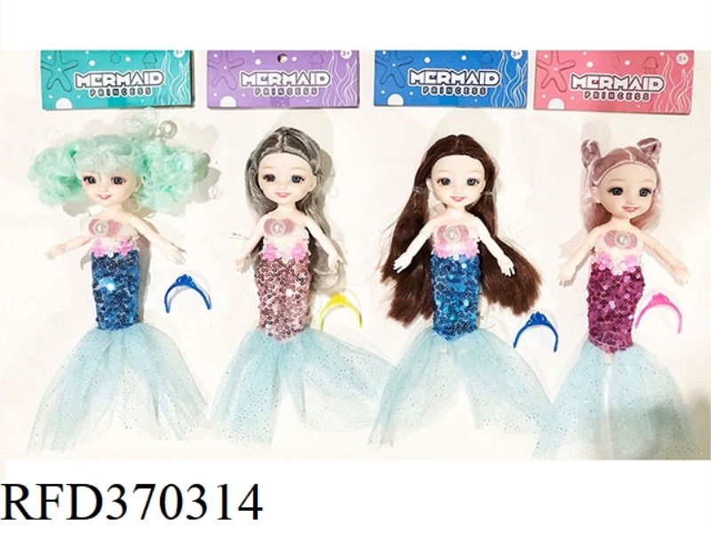 6 INCH LITTLE MERMAID BAG WITH HEADBAND