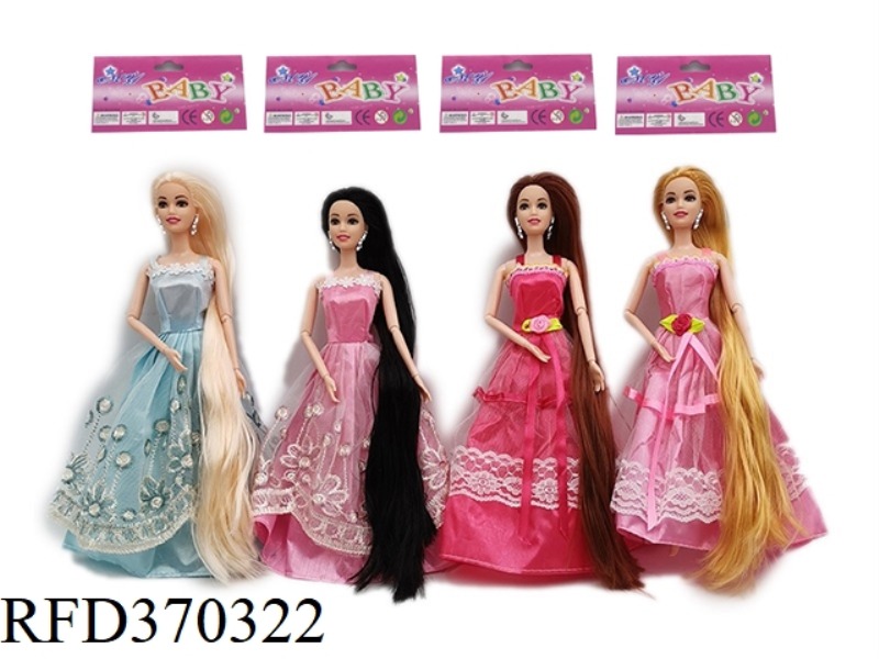 HIGH-END 11.5-INCH SOLID BODY LONG HAIR JOINT PRINCESS DRESS BARBIE FOUR RANDOM MIXES