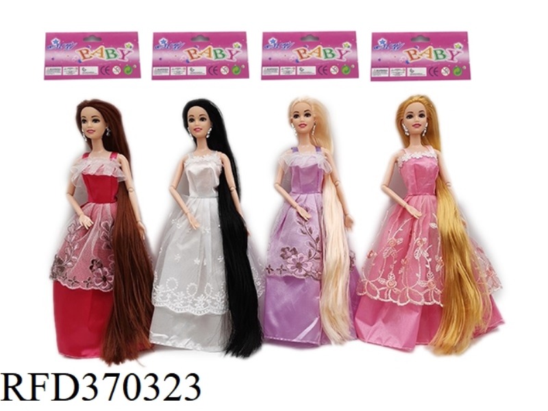 HIGH-END 11.5-INCH SOLID BODY LONG HAIR JOINT PRINCESS DRESS BARBIE FOUR RANDOM MIXES