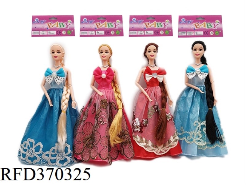 HIGH-END 11.5-INCH SOLID BODY LONG HAIR JOINT PRINCESS DRESS BARBIE FOUR RANDOM MIXES