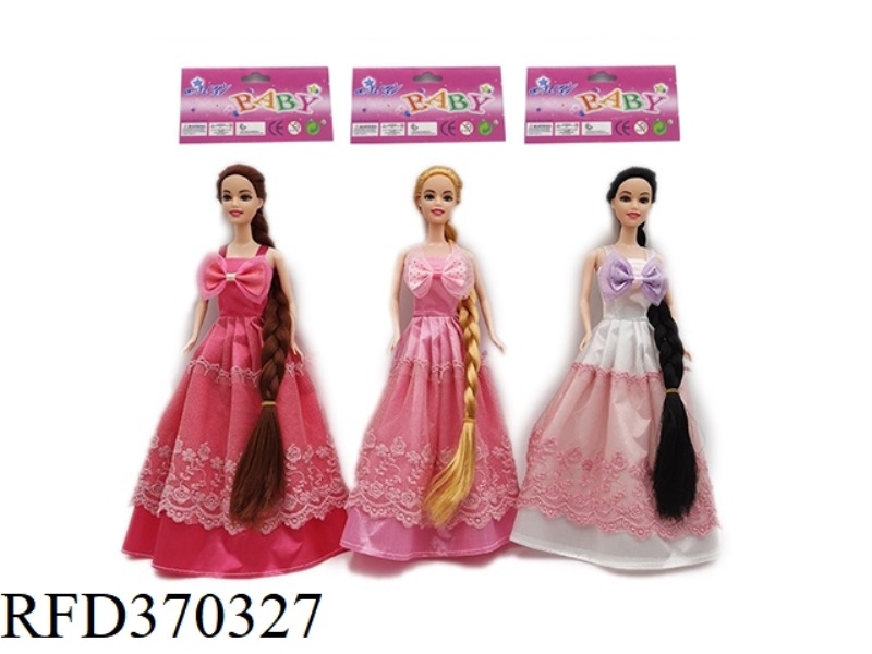 HIGH-END 11.5-INCH SOLID LONG HAIR PRINCESS DRESS BARBIE THREE RANDOM MIXES