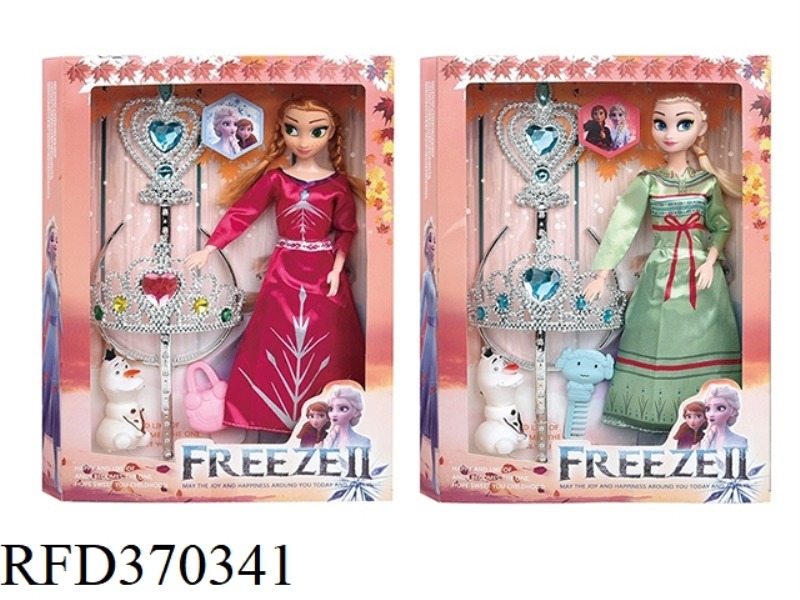 11.5-INCH SOLID BODY 9-JOINT FROZEN WITH CROWN, MAGIC WAND, SNOW TREASURE AND TOILETRY ACCESSORIES T