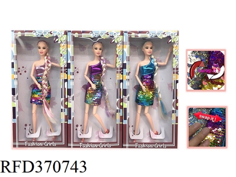 11.5-INCH FASHION BARBIE 11-JOINT BRAID PLUS COLOR CLOTHES WILL CHANGE COLOR