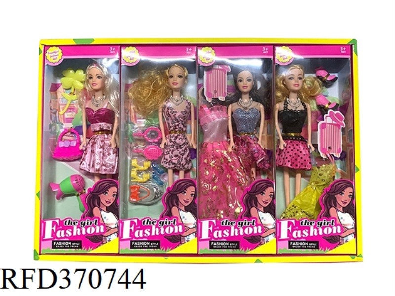 11.5 INCH FASHION BARBIE WITH ALL KINDS OF BLISTER 4 MIXED 4PCS