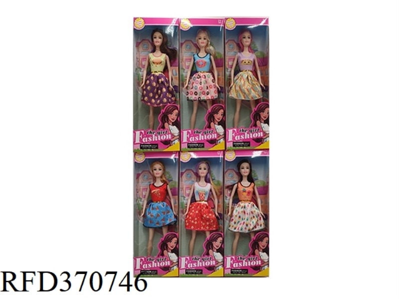 11.5 INCH LIVE HAND FASHION FLOWER SKIRT BARBIE SIX MIXES