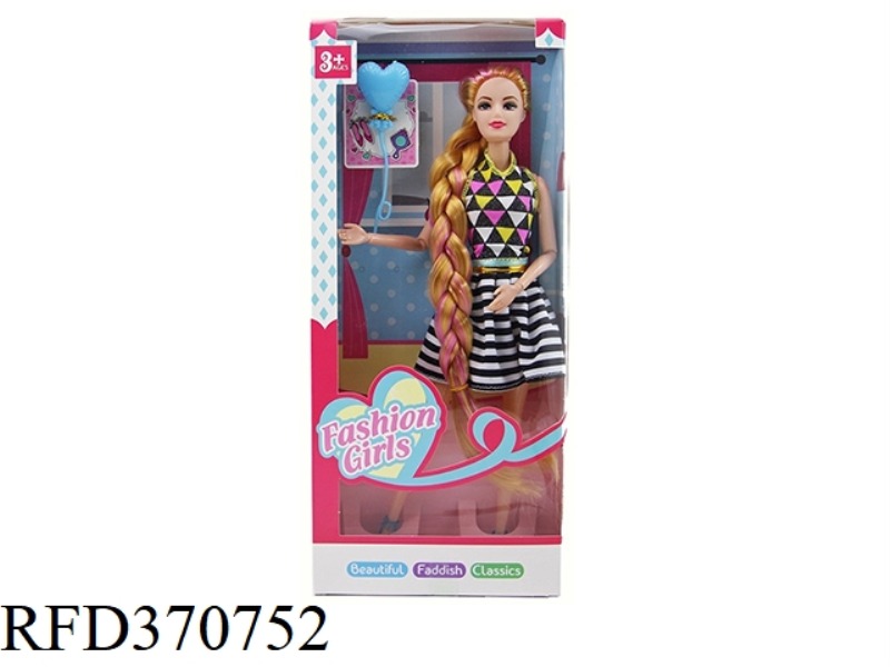 11.5 INCH 11 JOINT FASHION STRIPED SKIRT BARBIE WITH BALLOONS