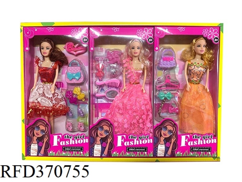 11.5-INCH LIVE HAND BARBIE WEDDING FLOWER SKIRT WITH VARIOUS BLISTER ACCESSORIES 3PCS
