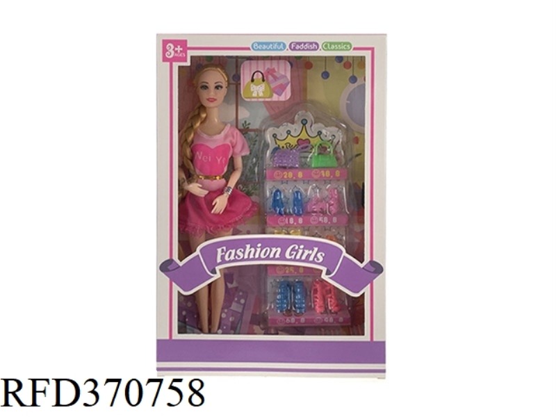 11.5 INCH FASHION BARBIE 9 JOINT SHOE BLISTER