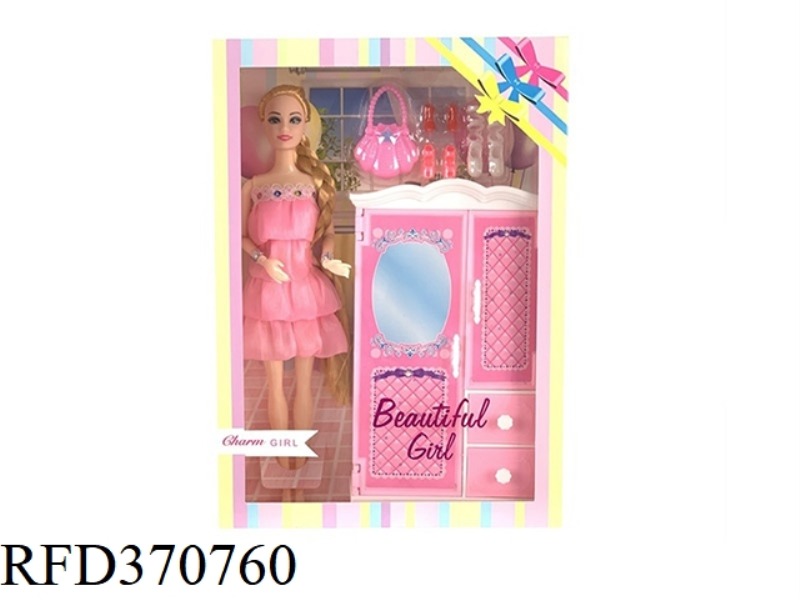 11.5 INCH FASHION BARBIE 9 JOINT BLISTER WARDROBE WITH BAG