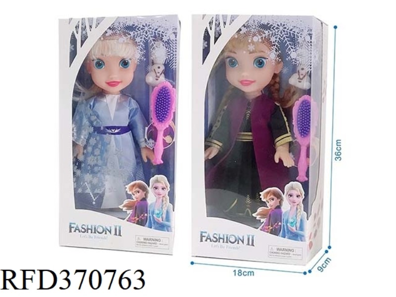 16 INCH VINYL ICE SNOW PRINCESS WITH IC MUSIC LIGHT COMB SNOW TREASURE