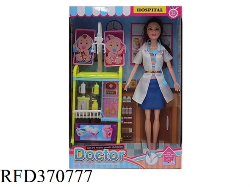 11.5 INCH BABY DOCTOR 9 JOINT BARBIE WITH MEDICAL BLISTER