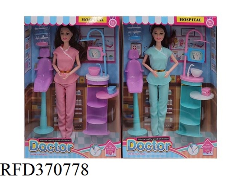 11.5 INCH DOCTOR THEME BARBIE WITH DENTIST ACCESSORIES