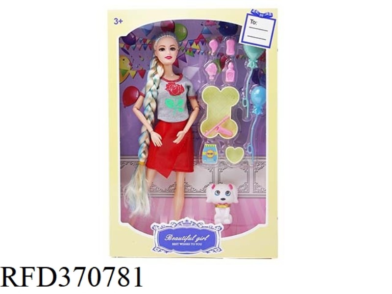 11.5-INCH 9-JOINT BARBIE ROSE SLEEVE WITH PUPPY BALLOON BLISTER