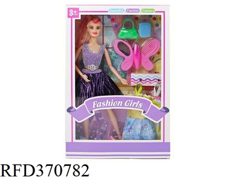 11.5 INCH 11 JOINTS WITH BUTTERFLY BLISTER HANGING SKIRT BARBIE