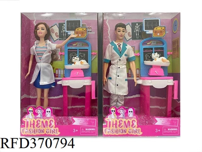 11.5 INCH NURSE BARBIE MEN'S MEDICAL LIFE HAND STRAP WITH BIG ACCESSORIES