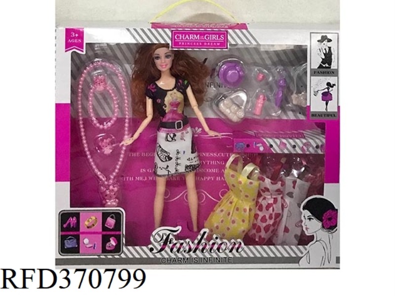 11.5-INCH 9-JOINT FASHION BARBIE WITH HELLO KT LARGE NECKLACE, CAP, CAMERA, BLISTER, HANGING SKIRT