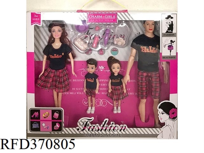 11.5-INCH LIVE HAND FAMILY OF FOUR BARBIE HOODED CAMERA IN BLISTER
