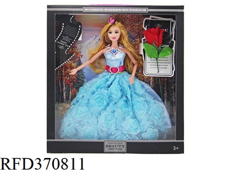 HIGH-END 11.5-INCH 11-JOINT REAL WEDDING DRESS PRINCESS WITH NECKLACE ROSE