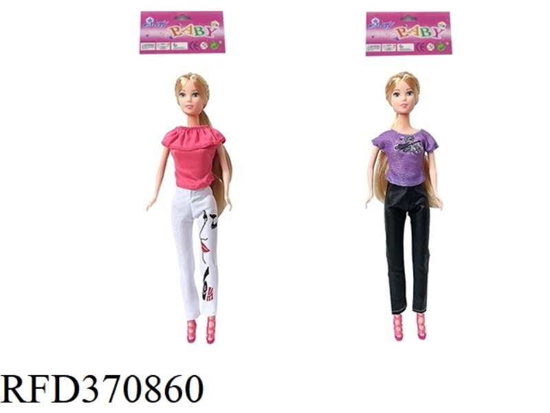 11.5 INCH SOLID LIVING HAND FASHION CASUAL WEAR PRINCESS BARBIE WITH COMB TWO MIXED OUTFITS