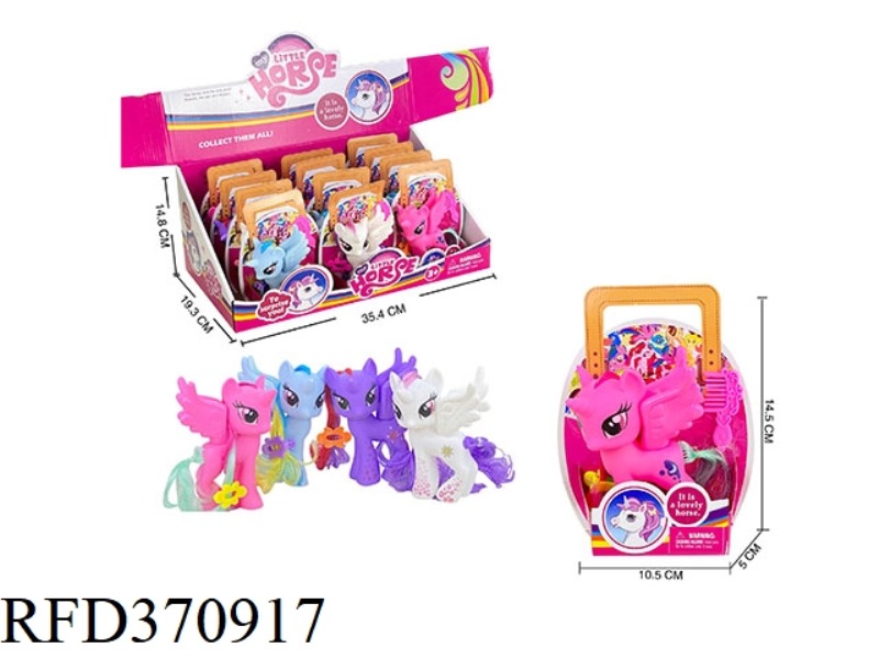 VINYL PEGASUS FOUR-COLOR MIXED ASSEMBLY COMB DISPLAY BOX PONY 12PCS