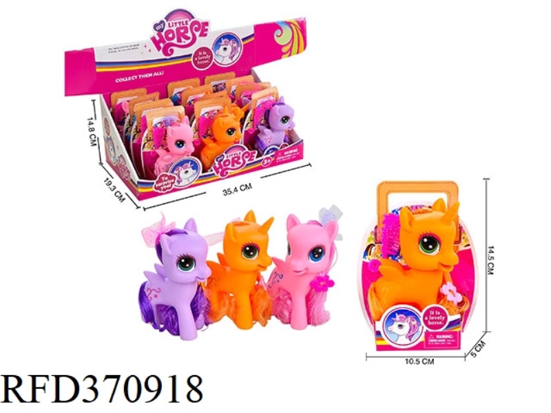 VINYL PEGASUS THREE-COLOR MIXED ASSEMBLY COMB DISPLAY BOX PONY 12PCS
