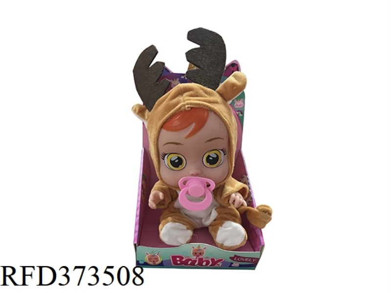 THE 2ND GENERATION SIKA DEER 14-INCH VINYL CRYING DOLL WITH 4 SOUNDS OF MUSIC WITH PACIFIER DOLL WIT
