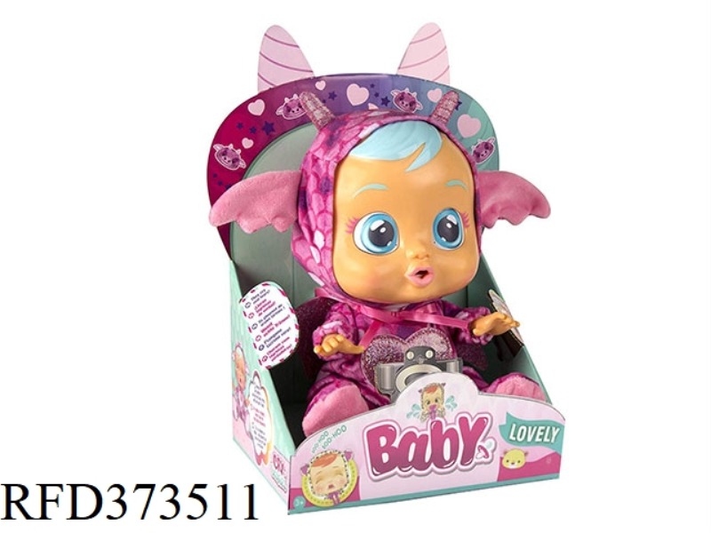 THE 2ND GENERATION BAT 14 INCH VINYL CRYING DOLL WITH 4 SOUNDS OF MUSIC WITH PACIFIER DOLL WITH TEAR