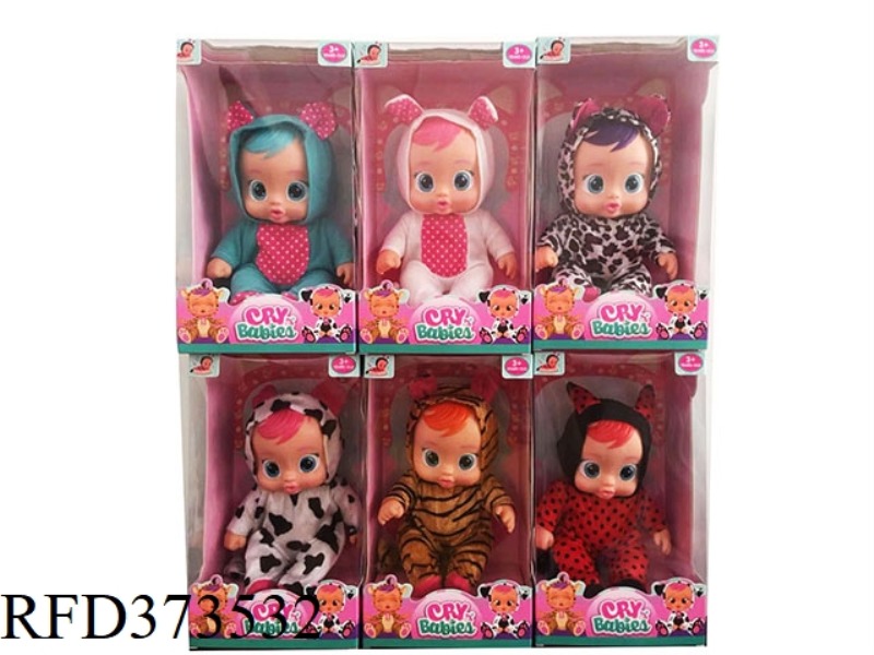 10-INCH VINYL CRYING DOLL CAN DRINK WATER AND REALLY SHED TEARS, WITH FOUR TONES OF MUSIC, AND 6 TYP