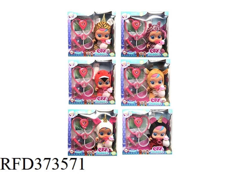 14-INCH VINYL CRYING DOLL CAN DRINK WATER AND TEARS, WITH FOUR TONES OF MUSIC, WITH PACIFIER, STETHO