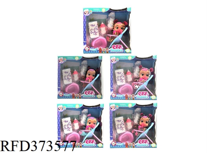 9-INCH VINYL CRYING DOLL CAN DRINK WATER AND REALLY SHED TEARS, WITH FOUR TONES OF MUSIC, PACIFIER,