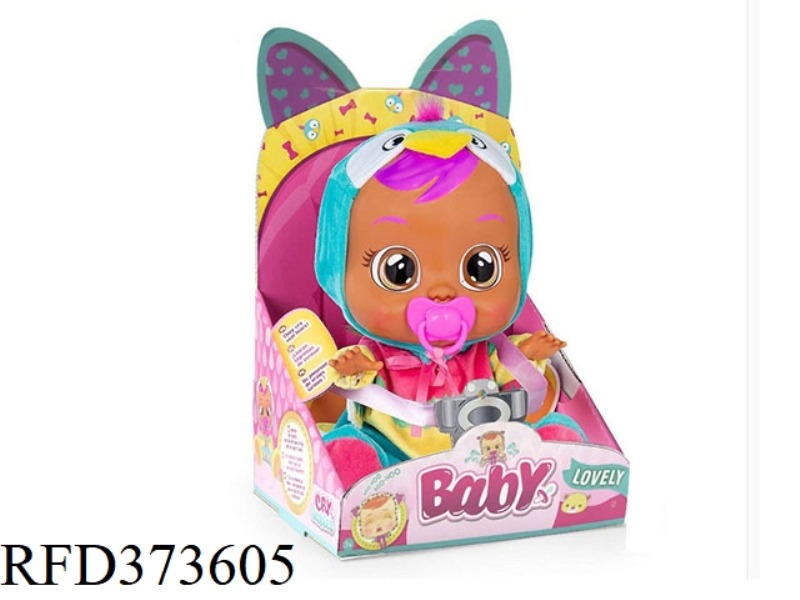 THE 3RD GENERATION PARROT 14 INCH VINYL CRYING DOLL WITH 4 SOUNDS OF MUSIC WITH PACIFIER DOLL WITH T