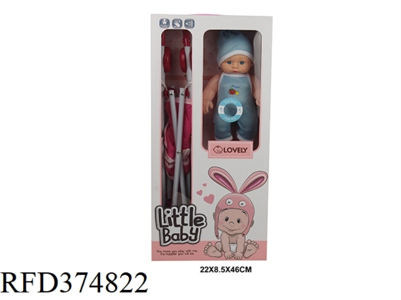 10-INCH CURVED FOOT DOLL WITH PLASTIC CART