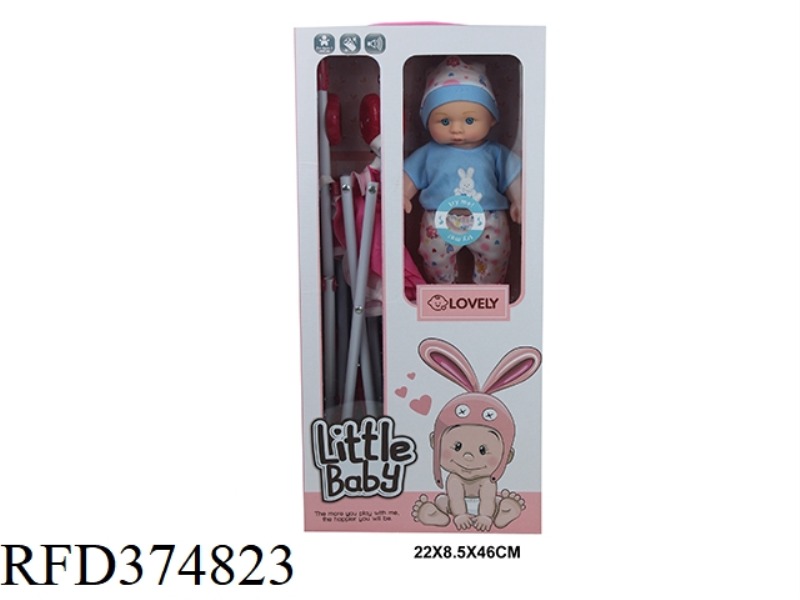 10-INCH CURVED FOOT DOLL WITH PLASTIC CART