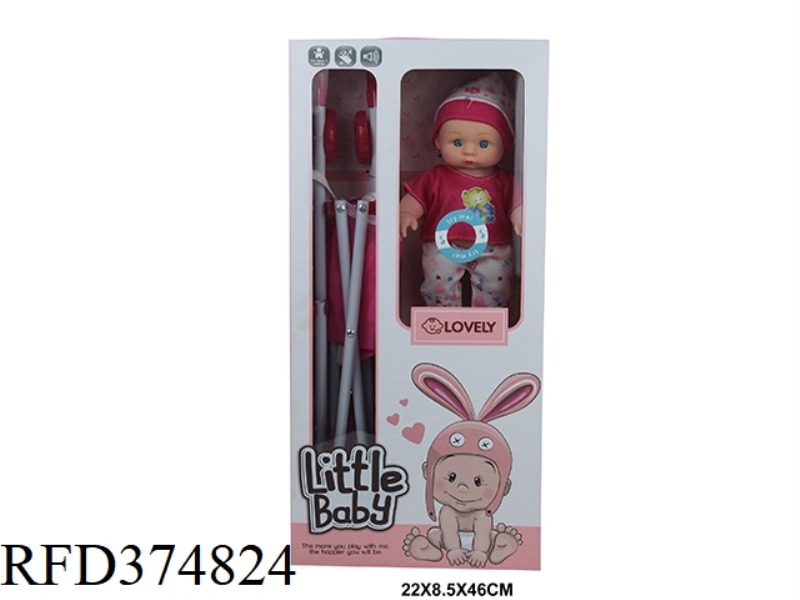 10-INCH CURVED FOOT DOLL WITH PLASTIC CART