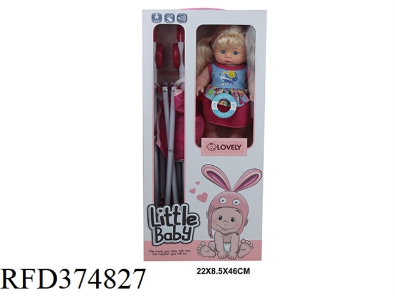 10-INCH CURVED FOOT DOLL WITH PLASTIC CART