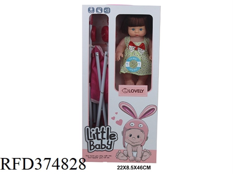 10-INCH CURVED FOOT DOLL WITH PLASTIC CART