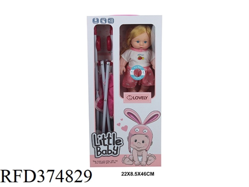 10-INCH CURVED FOOT DOLL WITH PLASTIC CART