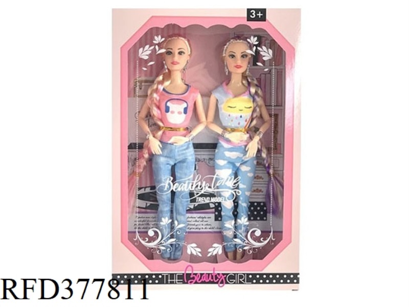 11.5-INCH 9-JOINT SOLID BRAID BARBIE SPORTSWEAR TWO MIXED OUTFITS