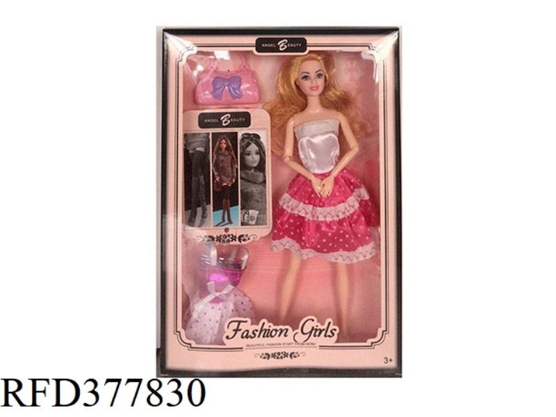 11.5 INCH SOLID BODY BARBIE 9 JOINT FASHION GIRL WITH BAG SLING