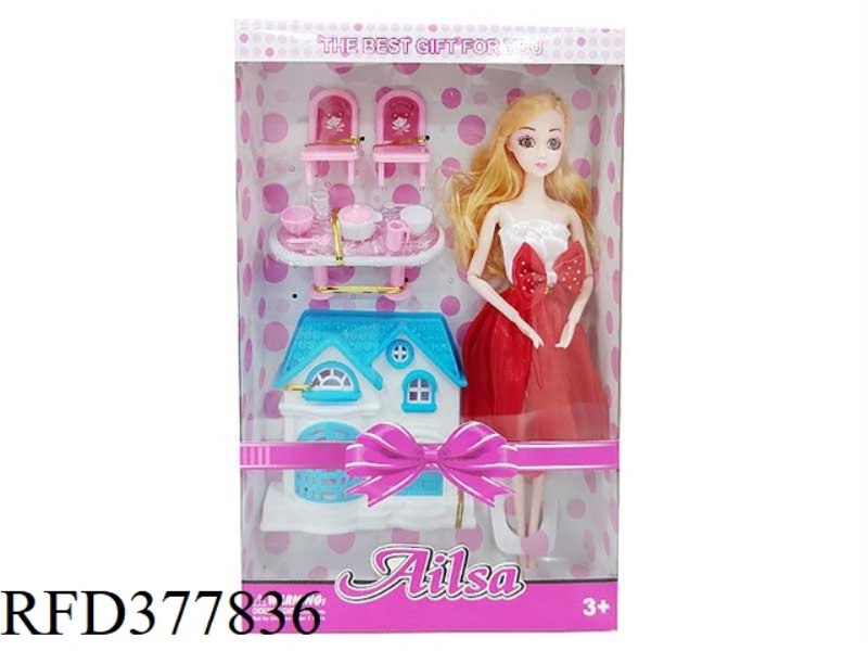 11.5 INCH SOLID BODY BARBIE 9 JOINTS PLUS HOUSE KITCHENWARE CHAIR