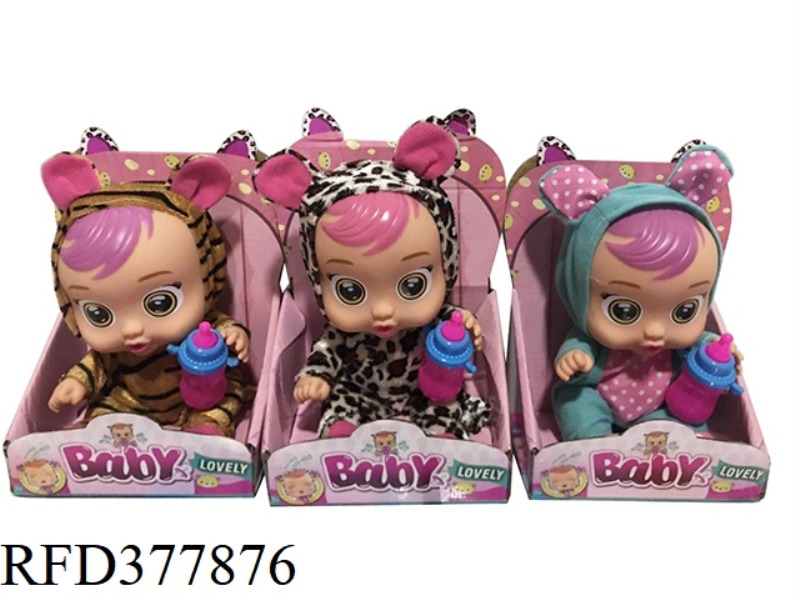 THE 10-INCH VINYL CRYING DOLL CAN DRINK WATER AND SHED TEARS WITH FOUR-TONE MUSIC DAD.MOTHER.ANGRY.C