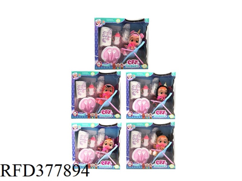 9-INCH VINYL CRYING DOLL CAN DRINK WATER AND TEARS WITH FOUR-TONE MUSIC DAD.MOTHER.ANGRY.CRY BABY TA