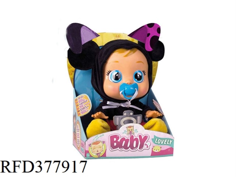 THE 3RD GENERATION MICKEY 14-INCH VINYL CRYING DOLL WITH 4 SOUNDS DAD.MOTHER.ANGRY.CRY DOLL WITH PAC