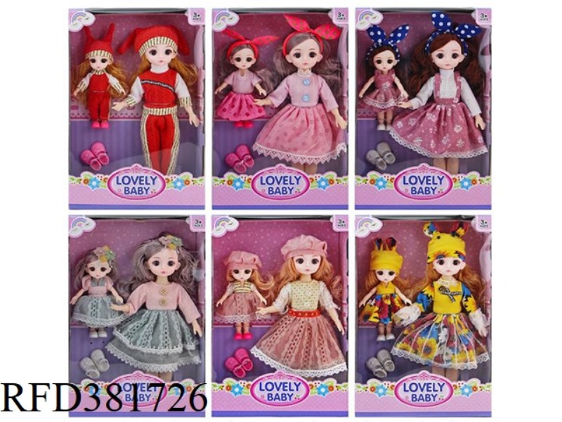 PARENT-CHILD LOLI DOLLS SIX ASSORTED