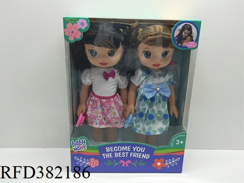 14-INCH HOLLOW BODY STRAIGHT-LEGGED FAT BOY DOLL DOUBLE ASSEMBLY COMB MUSIC IC (MULTIPLE CLOTHES MIX
