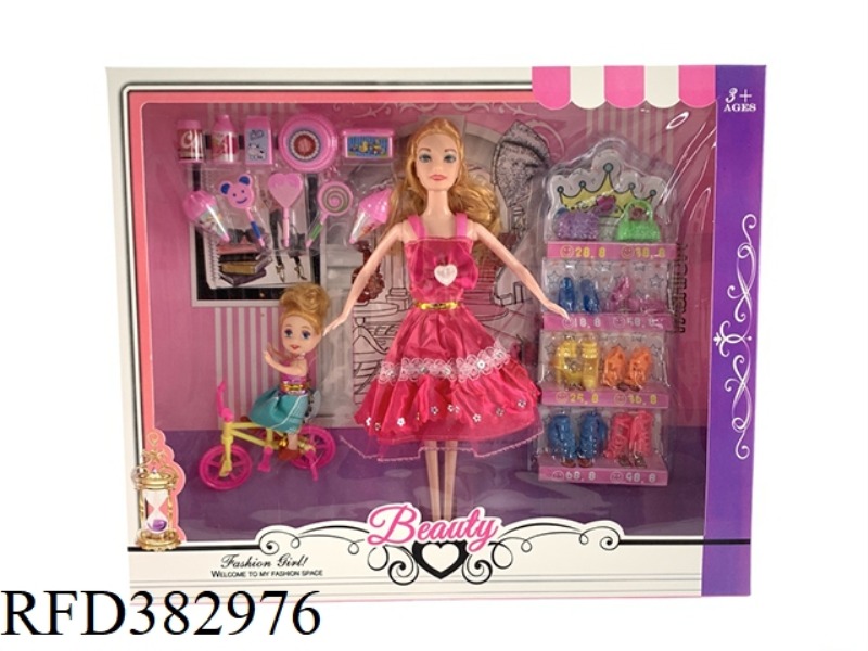11.5 INCH FIVE-JOINT SOLID BODY BARBIE WITH 3.5 INCH BARBIE PLAY HOUSE SET