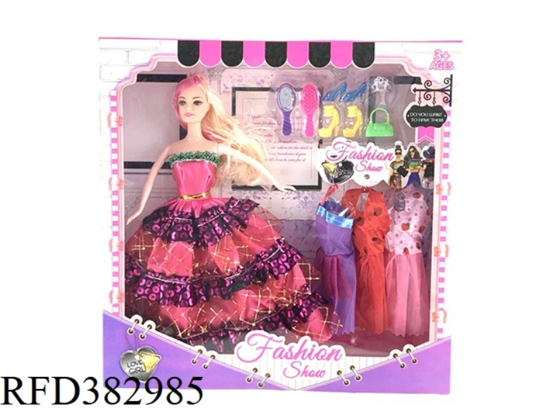 11 INCH SOLID BODY BARBIE COMB MIRROR WITH HANGING SKIRT