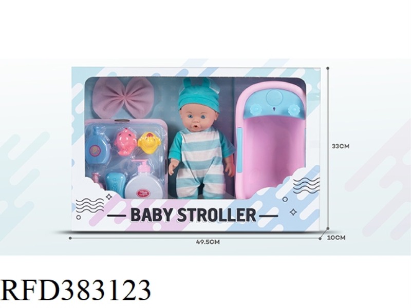 DOLL WITH BATHTUB 9PCS